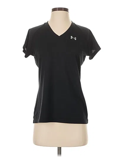 Pre-owned Under Armour Short Sleeve Top Black V-neck Tops
