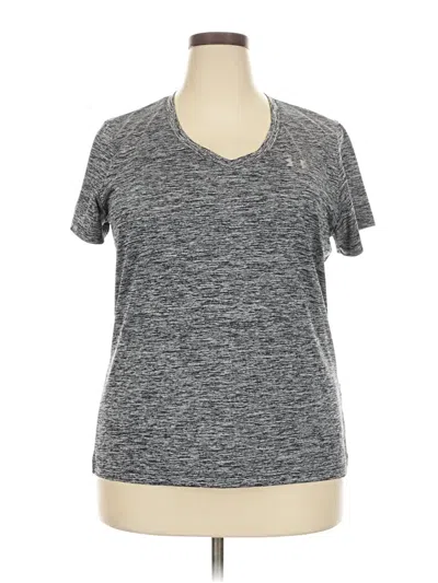 Pre-owned Under Armour Short Sleeve Top Gray V Neck Tops