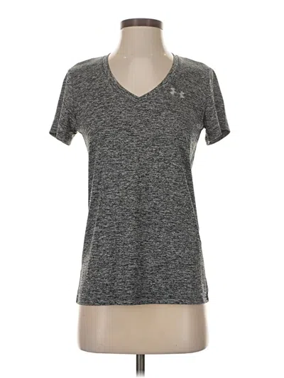 Pre-owned Under Armour Short Sleeve Top Gray V Neck Tops