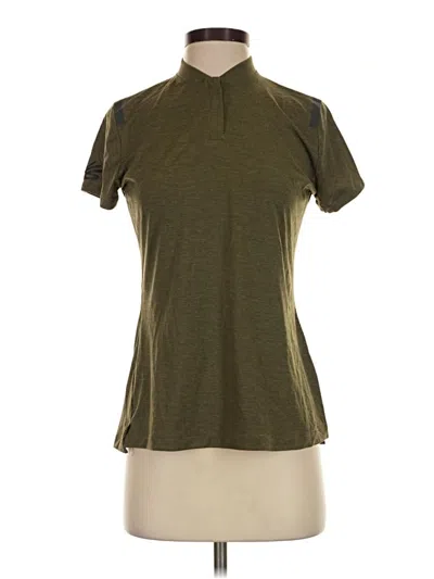 Pre-owned Under Armour Short Sleeve Top Green Mock Neckline Tops