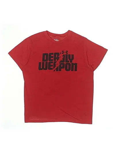 Pre-owned Under Armour Kids' Short Sleeve Top Red Tops