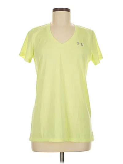 Pre-owned Under Armour Short Sleeve Top Yellow V Neck Tops