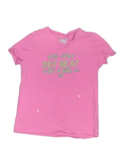 Pre-owned Under Armour Kids' Short Sleeve T-shirt In Pink