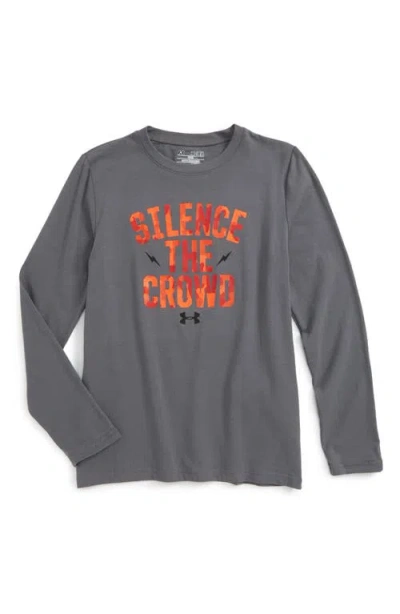 Under Armour Kids'  Silence The Crowd Long Sleeve T-shirt In Graphite