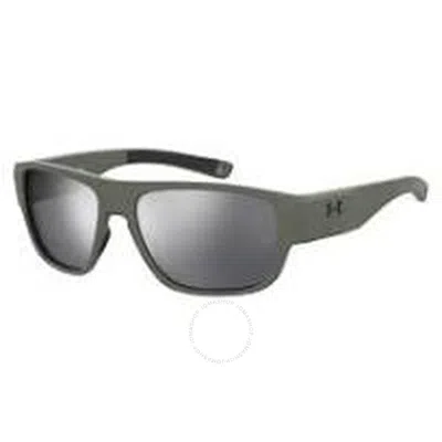 Under Armour Silver Rectangular Men's Sunglasses Ua Scorcher 0sif/dc 60 In Metallic