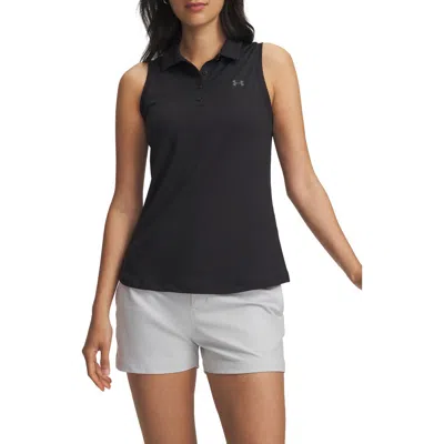Under Armour Sleeveless Golf Polo In Black