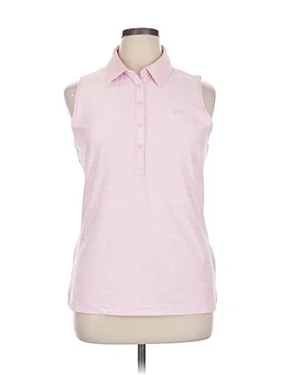 Pre-owned Under Armour Sleeveless Polo Shirt In Pink