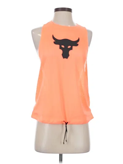 Pre-owned Under Armour Sleeveless Top Orange Halter Neckline Tops