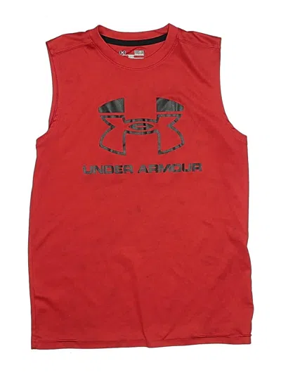 Pre-owned Under Armour Kids' Sleeveless T-shirt In Red