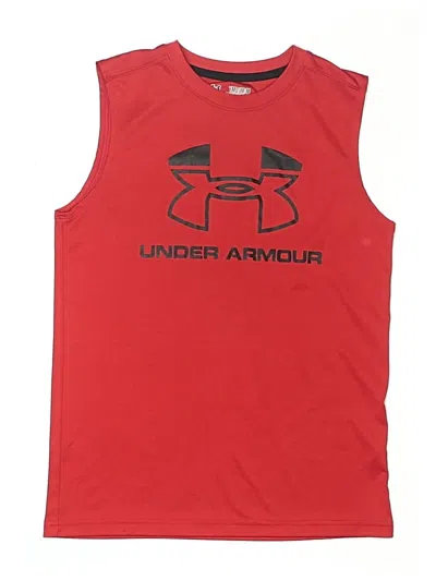 Pre-owned Under Armour Kids' Sleeveless T-shirt In Red