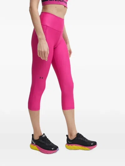 Under Armour Slim-fit Cropped Leggings In Pink