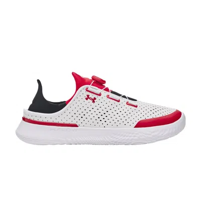 Pre-owned Under Armour Slipspeed Leather Gs 'white Red' | Kid's Size 5.5