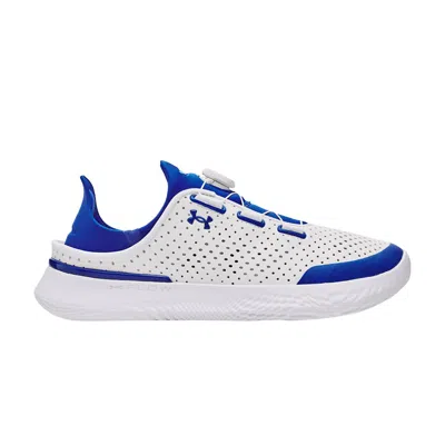 Pre-owned Under Armour Slipspeed Leather Gs 'white Team Royal' | Kid's Size 4.5