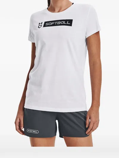 Under Armour Softball Bar T-shirt In White