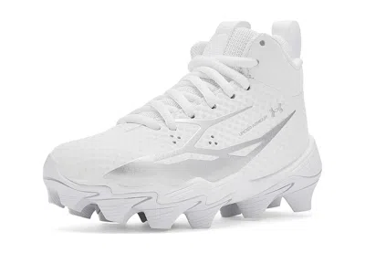 Under Armour Kids' Spotlight Hammer Jr Rm Football Cleats Boy's Shoes White/metallic Silver/metallic Silver : 4.5 Big K