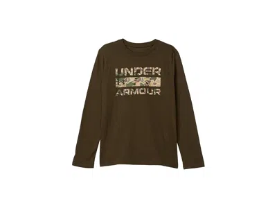 Under Armour Stacked Logo T-shirts (big Kid) Boy's Workout Expedition Green : Md (10-12 Big Kid), Cotton/polyeste
