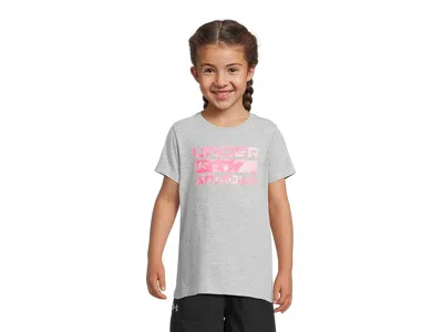 Under Armour Stacked Logo T-shirts (big Kid) Girl's T Shirt Mod Grey : Md (10-12 Big Kid), Cotton/polyester In Gray