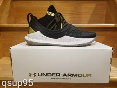 Pre-owned Under Armour Stephen Curry 5 Championship Black Gold 3020657 001 Size 7-13
