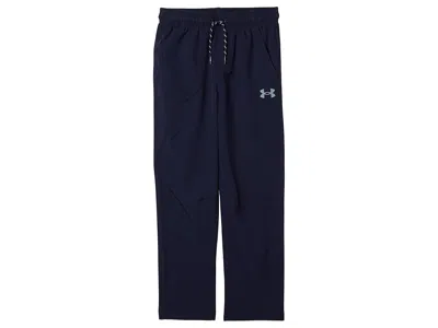 Under Armour Stretch Tech Pants (big Kid) Boy's Workout Midnight Navy : Md (10-12 Big Kid), Elastane/polyester In Blue