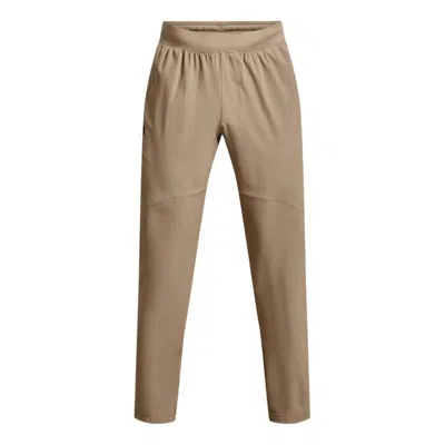 Under Armour Stretch Woven Pants 'khaki' In Gold
