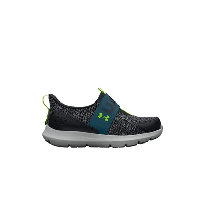 Pre-owned Under Armour Surge 3 Slip Td 'black Static Blue' | Infant Size 6
