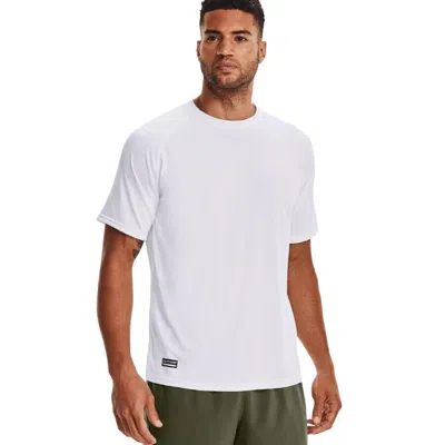 Under Armour T-shirt Men Small White Tactical Tech Crew Neck Short Sleeve Jdm037 In Metallic