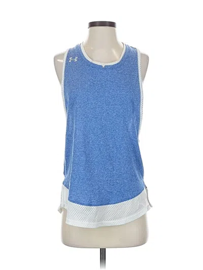 Pre-owned Under Armour Tank Top Blue Halter Neckline Tops