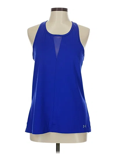 Pre-owned Under Armour Tank Top Blue Halter Neckline Tops