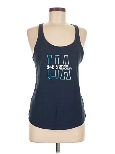 Pre-owned Under Armour Tank Top Blue Halter Neckline Tops