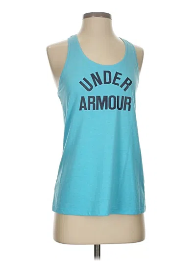 Pre-owned Under Armour Tank Top Blue Halter Neckline Tops