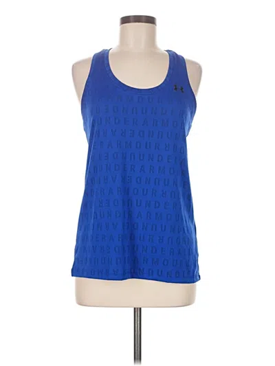 Pre-owned Under Armour Tank Top Blue Halter Neckline Tops