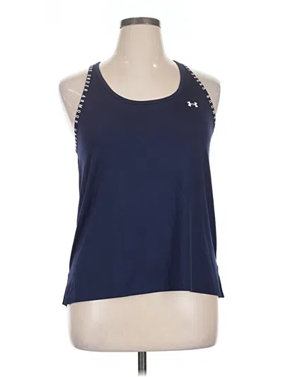 Pre-owned Under Armour Tank Top Blue Halter Neckline Tops