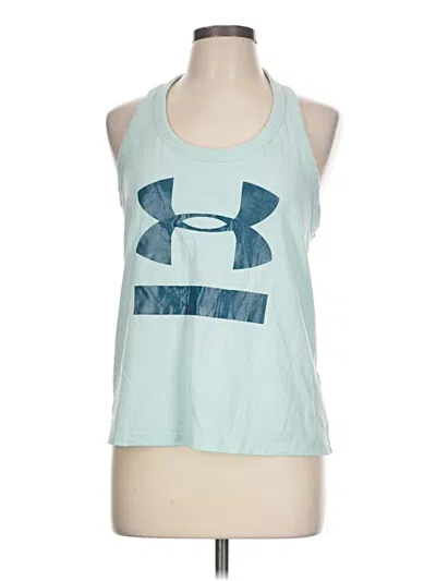 Pre-owned Under Armour Tank Top Blue Halter Neckline Tops