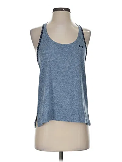 Pre-owned Under Armour Tank Top Blue Halter Neckline Tops