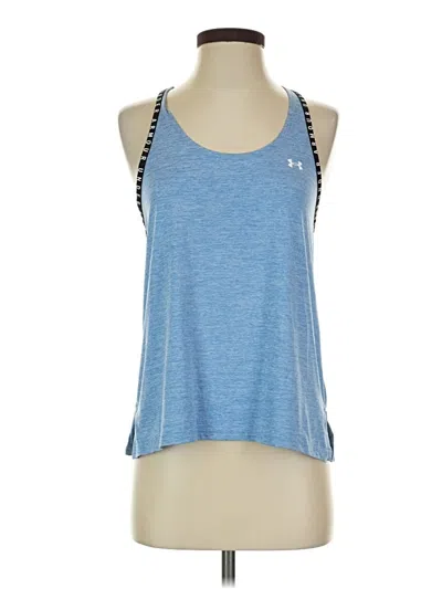 Pre-owned Under Armour Tank Top Blue Halter Neckline Tops