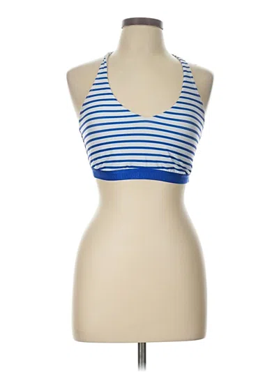 Pre-owned Under Armour Tank Top Blue Stripes Pattern Halter Neckline Tops