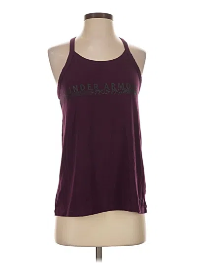 Pre-owned Under Armour Tank Top Burgundy Halter Neckline Tops