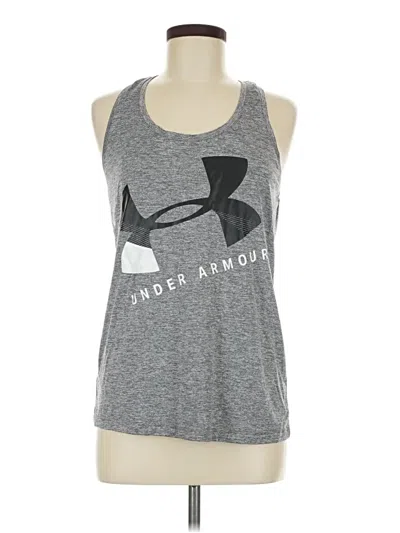Pre-owned Under Armour Tank Top Gray Halter Neckline Tops