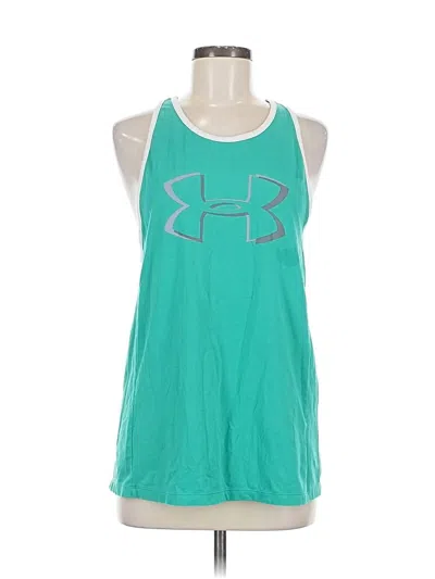 Pre-owned Under Armour Tank Top Green Halter Neckline Tops
