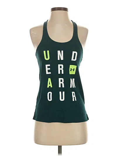 Pre-owned Under Armour Tank Top Green Halter Neckline Tops