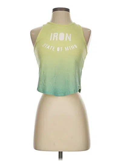 Pre-owned Under Armour Tank Top Green Halter Neckline Tops