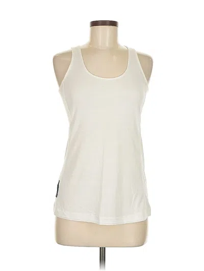 Pre-owned Under Armour Tank Top Ivory Halter Neckline Tops In White