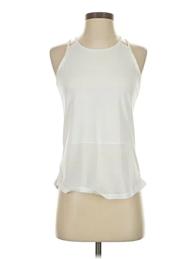 Pre-owned Under Armour Tank Top Ivory Halter Neckline Tops In White