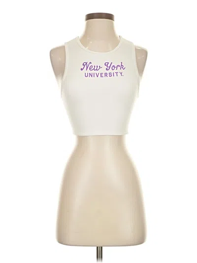 Pre-owned Under Armour Tank Top Ivory Halter Neckline Tops In White
