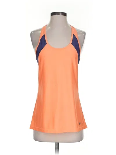 Pre-owned Under Armour Tank Top Orange Halter Neckline Tops
