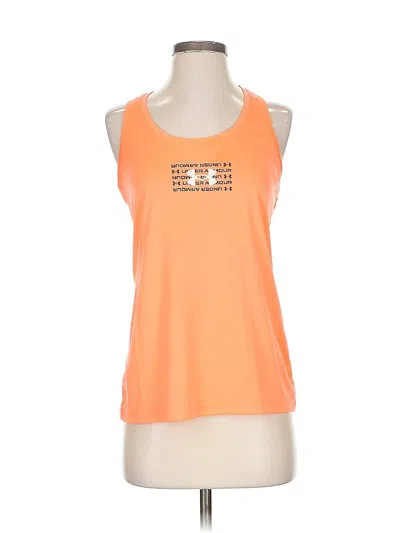 Pre-owned Under Armour Tank Top Orange Halter Neckline Tops