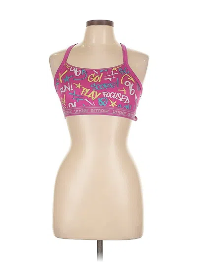 Pre-owned Under Armour Tank Top Pink Halter Neckline Tops