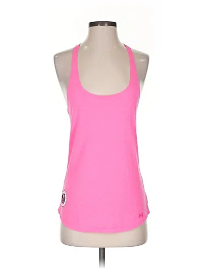 Pre-owned Under Armour Tank Top Pink Halter Neckline Tops