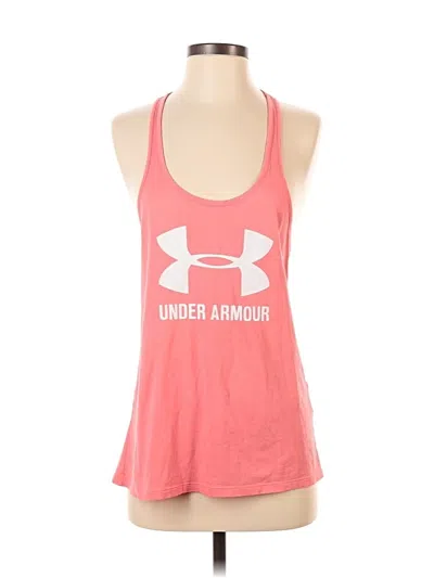 Pre-owned Under Armour Tank Top Pink Halter Neckline Tops