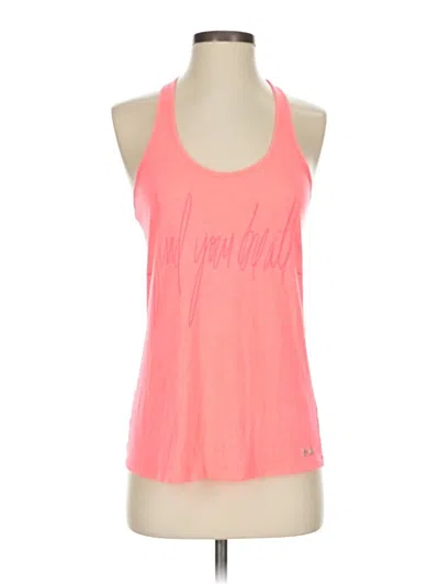 Pre-owned Under Armour Tank Top Pink Halter Neckline Tops